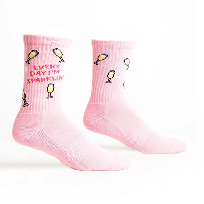 "EVERYDAY I'M SPARKLING!" RIBBED CREW SOCKS