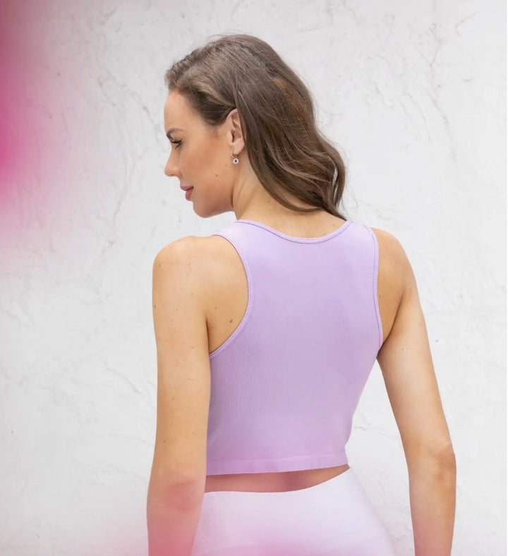 BAMBOO CROP TANK - black, white, denim, brown, lilac or coral