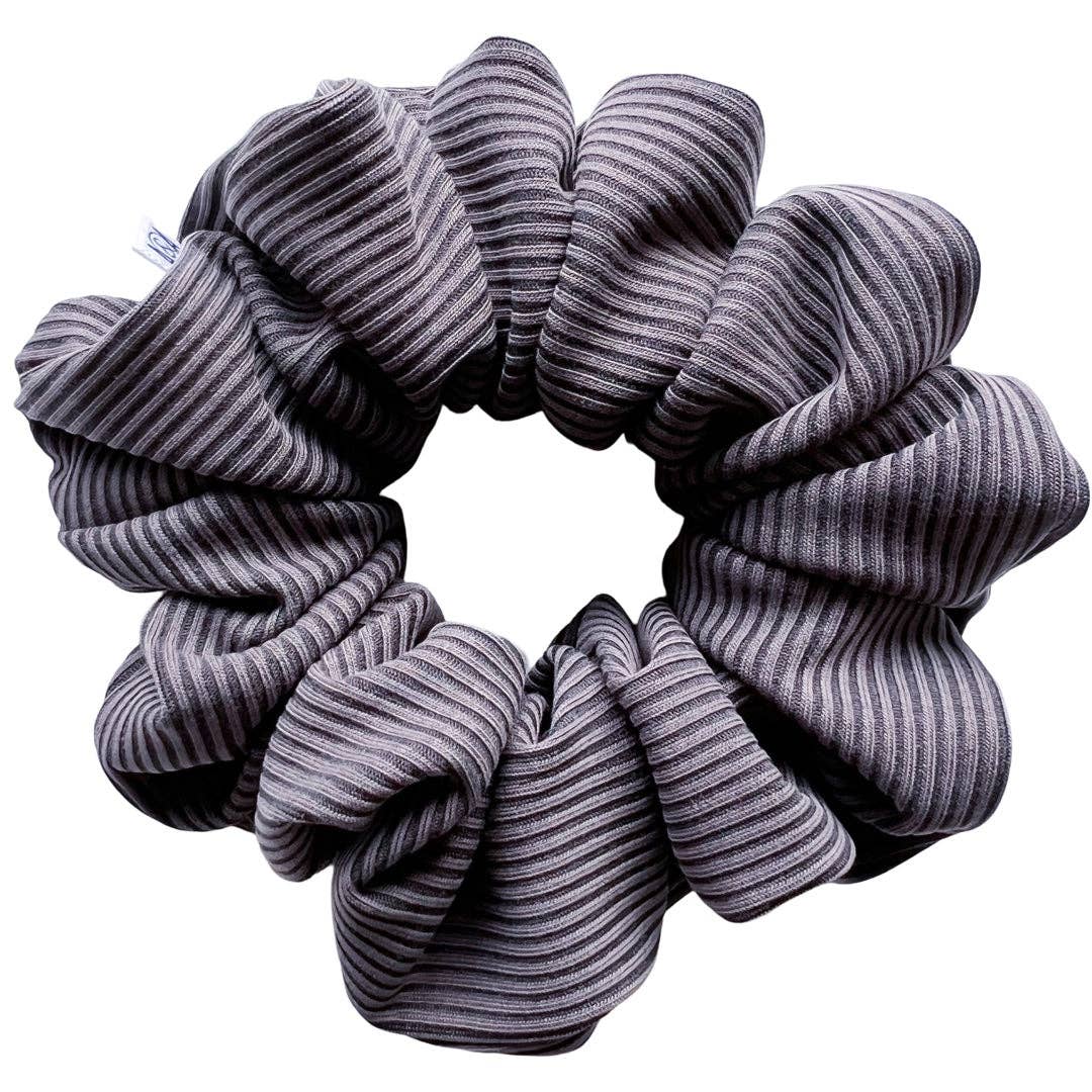 RIBBED SCRUNCHIE - black , cream or charcoal