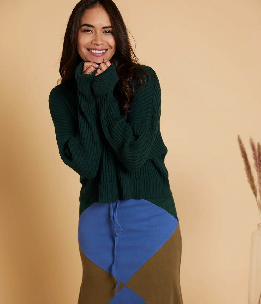 DIAMOND SWEATER -forest