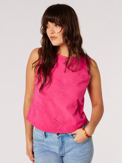 FELICITY TIE BACK TOP - fuchsia or white