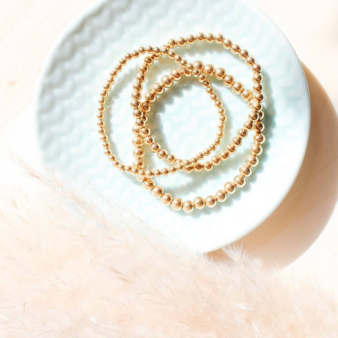 STACKING BEADED BRACELETS - gold, matte black or rose gold