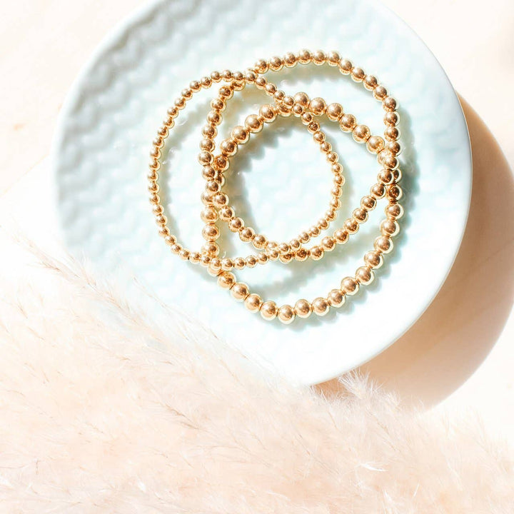 STACKING BEADED BRACELETS - gold, matte black or rose gold