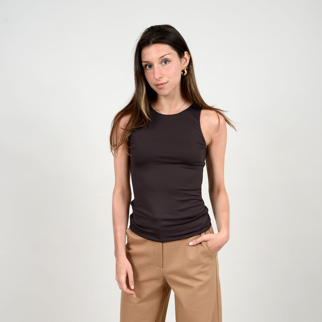 MARIA CONTOUR TANK - black, white or champagne