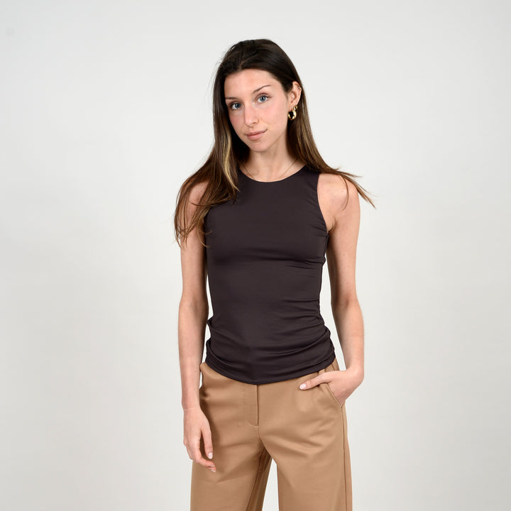 MARIA CONTOUR TANK - black, white or champagne