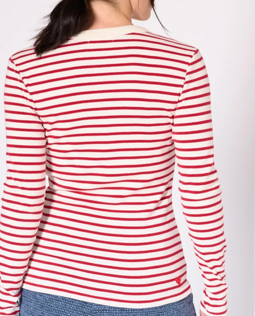 NATHALIE STRIPE HENLEY TOP