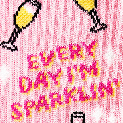 "EVERYDAY I'M SPARKLING!" RIBBED CREW SOCKS