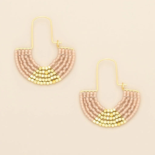 MIYUKI U-HOOP EARRINGS  - Blush/Gold