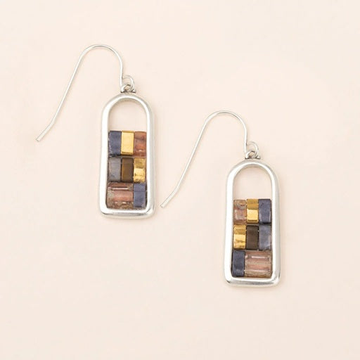 GOOD KARMA MIYUKI EARRINGS - Gunmetal / Silver