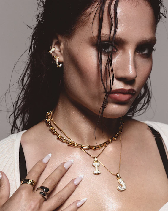 MIKA PAVE BUBBLE LETTER CHARMS