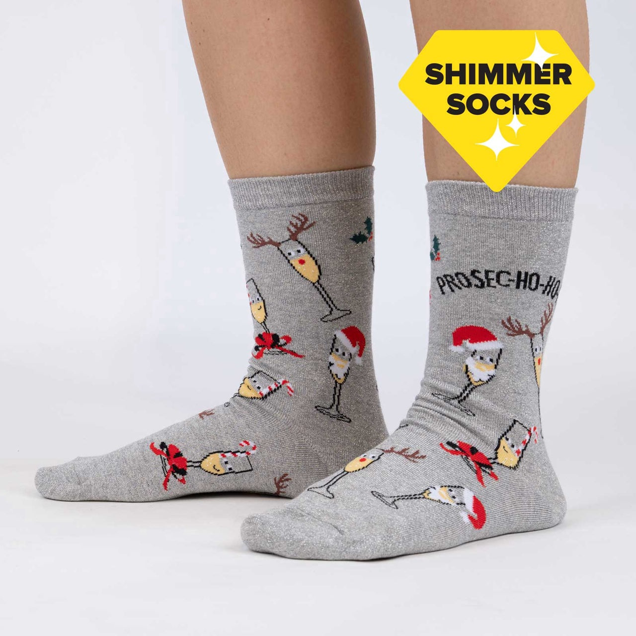 "PROSE-HO-HO-HO!" SHIMMER CREW SOCKS