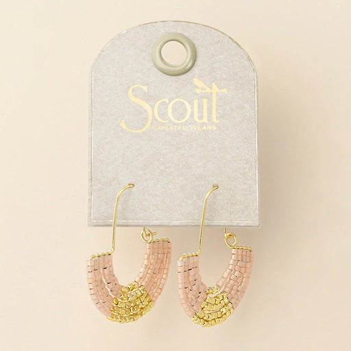 MIYUKI U-HOOP EARRINGS  - Blush/Gold