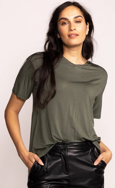 CAMILLA TEE - forest green, taupe, black or white