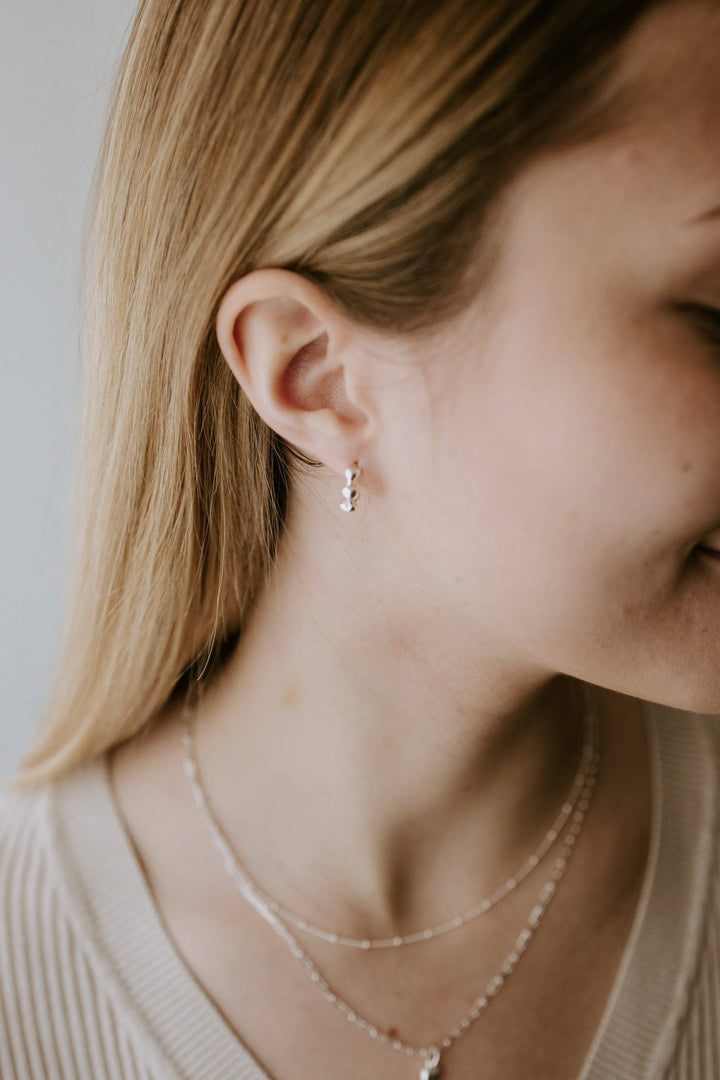 HEART HOOPS - sterling silver