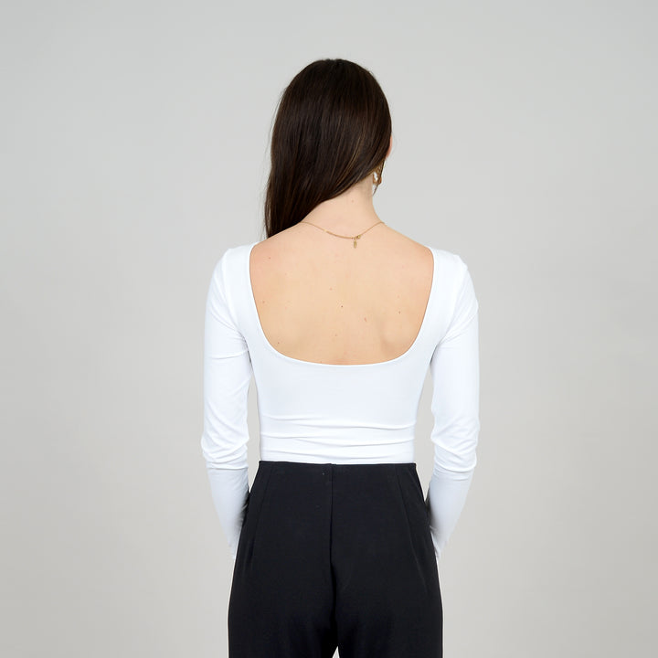 BRIDA LOW BACK SCOOP BODYSUIT - white or black