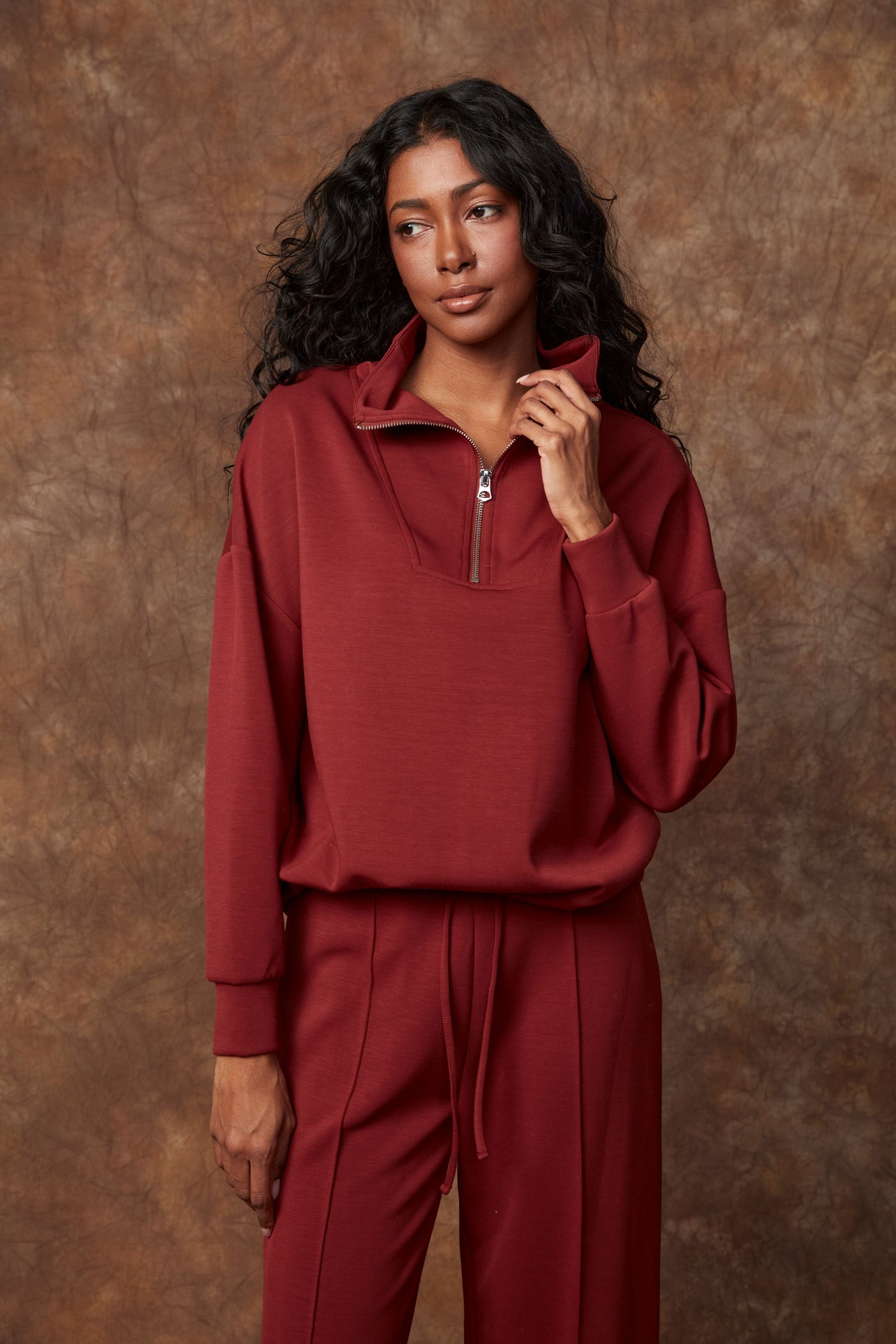 SEANNI SCUBA HALF ZIP TOP