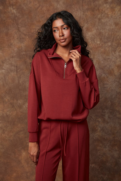 SEANNI SCUBA HALF ZIP TOP