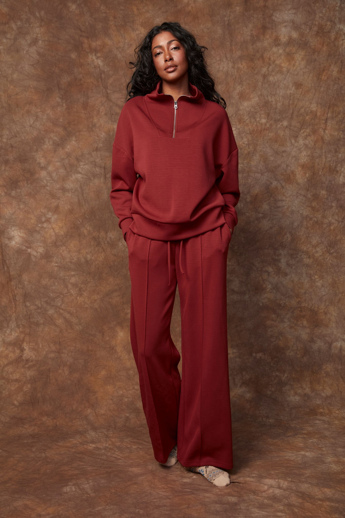 SEANNI SCUBA HALF ZIP TOP