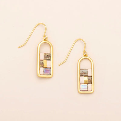 GOOD KARMA MIYUKI EARRINGS - Blush/Topaz/Gold