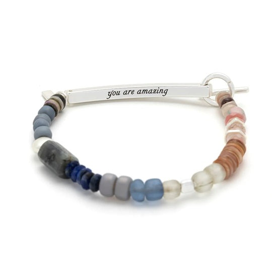 AMAZING HIDDEN MESSAGE BRACELET- Labradorite/Silver