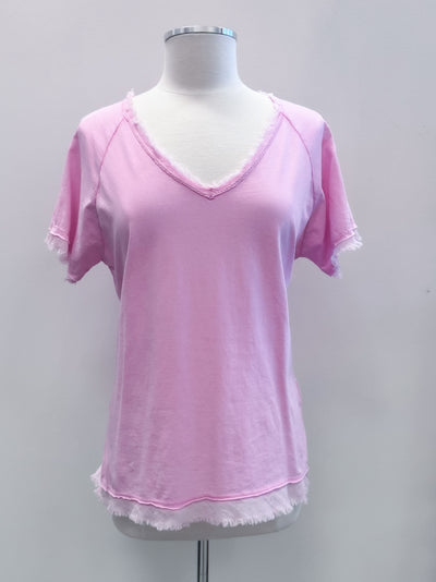 EZRI TEE - white or taffy pink