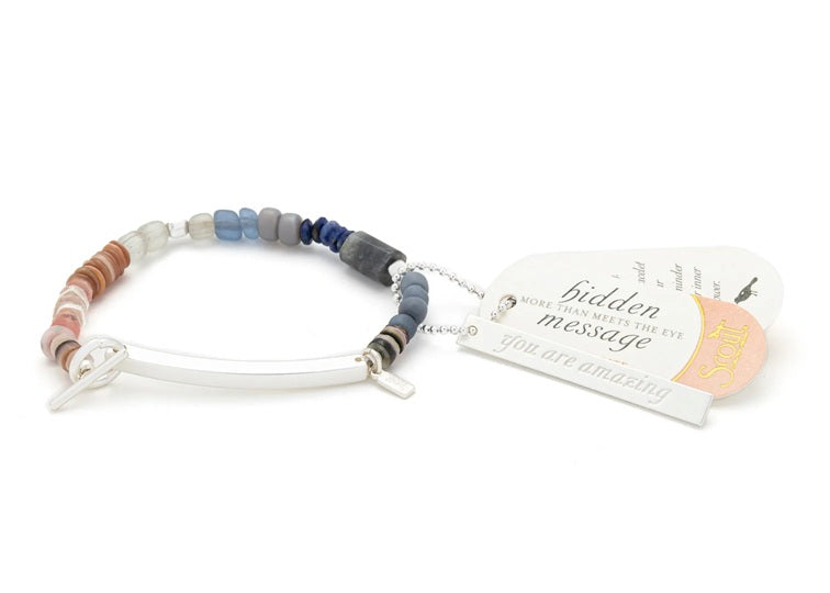 AMAZING HIDDEN MESSAGE BRACELET- Labradorite/Silver