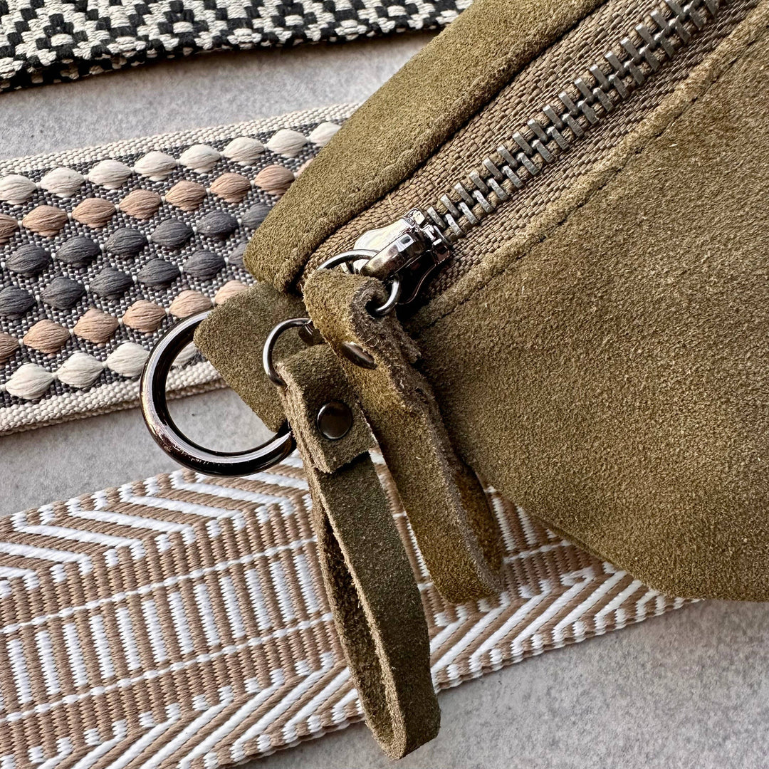 MILLY SUEDE CROSSBODY - olive