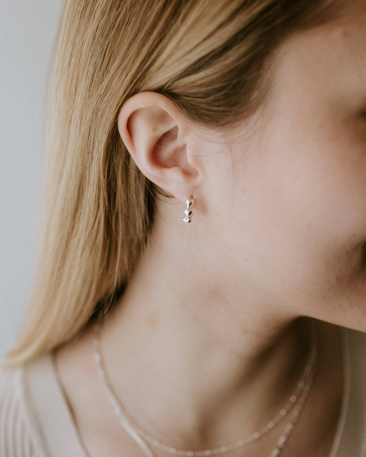HEART HOOPS - sterling silver