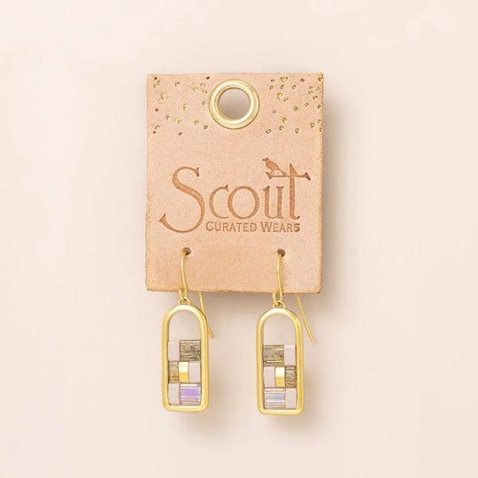 GOOD KARMA MIYUKI EARRINGS - Blush/Topaz/Gold