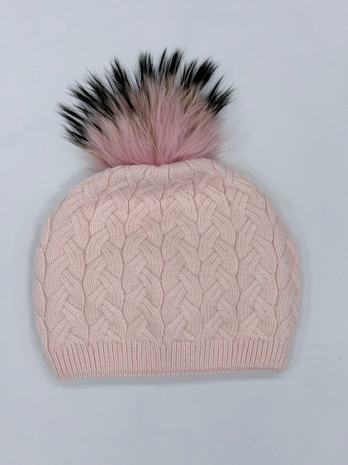 EMMA CABLE TOQUE - black, wine & pink