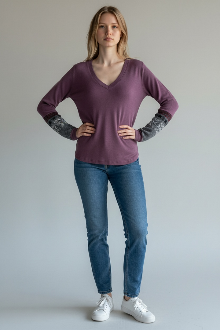 LUKA TOP- black, blue, grey mix or plum