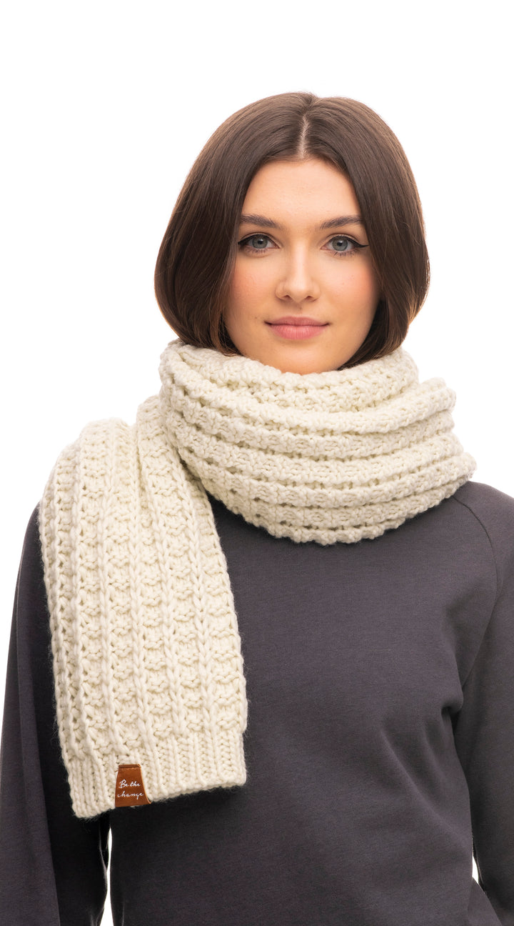 BRIGSY SCARF - beige, black, pine green or terracotta