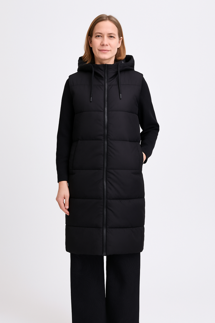 MINAX LONG VEST - black