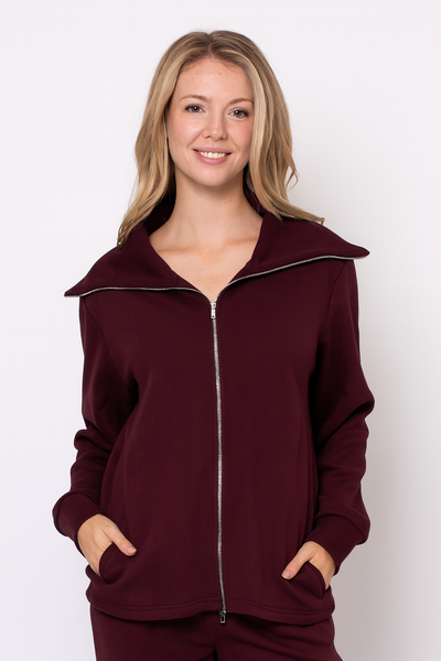 JIANA ZIP UP - black or prune