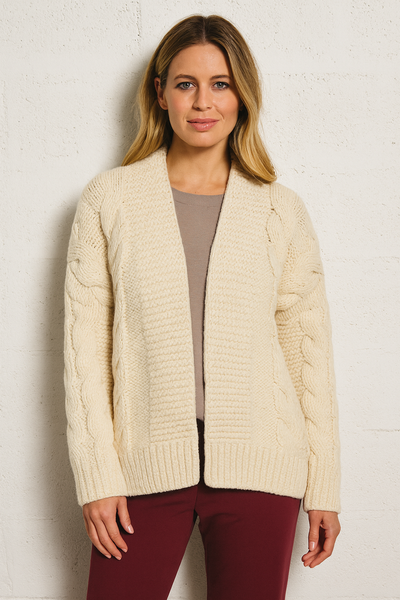 MARSHMALLOW CABLE CARDI