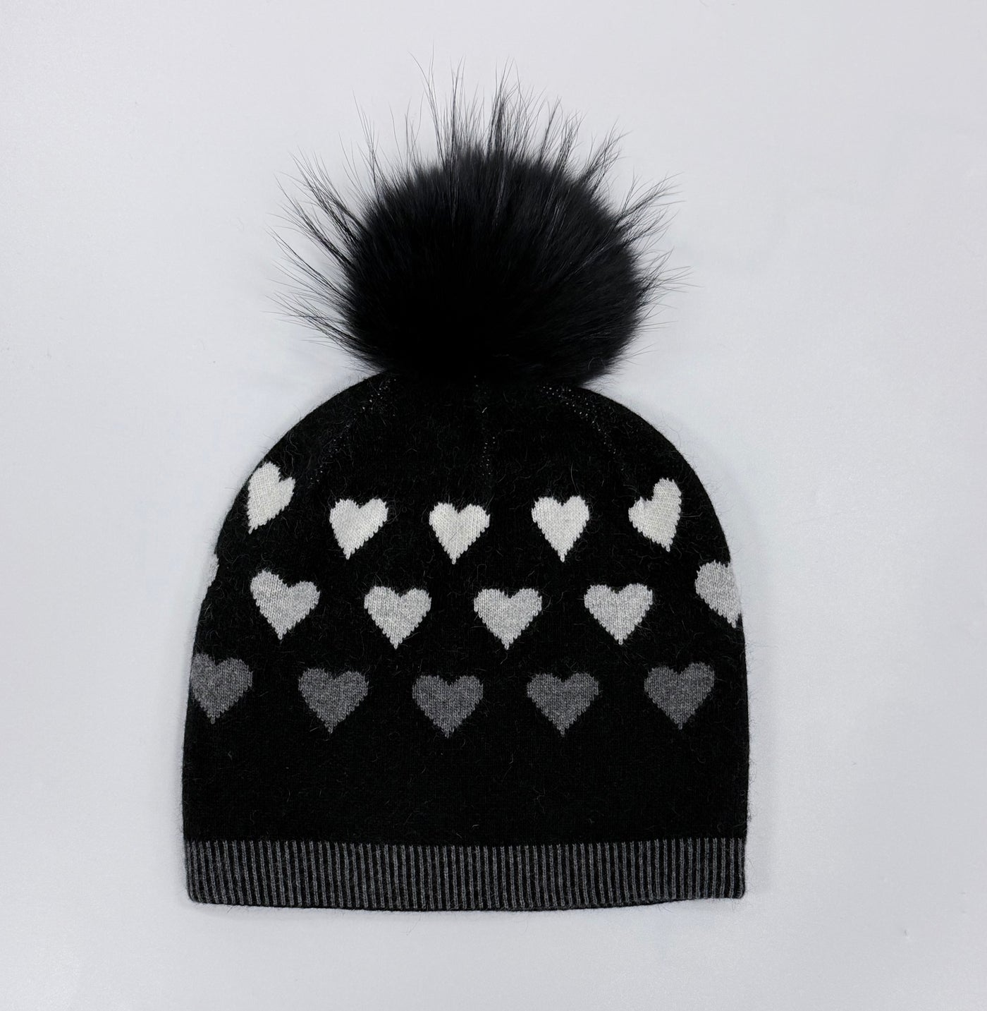 LAUREN HEART TOQUE- grey mocha or black grey