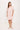 Linen Dress w/ Roll-up Clasp Sleeves In Polka Dotted Print