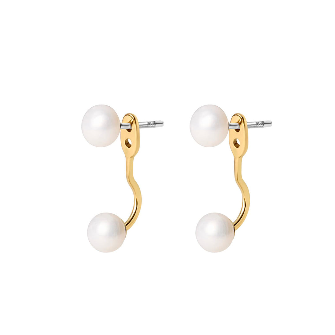 PEARL EAR JACKET EARRINGS - gold or silver