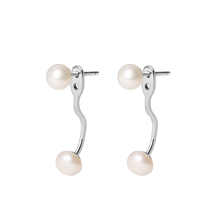 PEARL EAR JACKET EARRINGS - gold or silver
