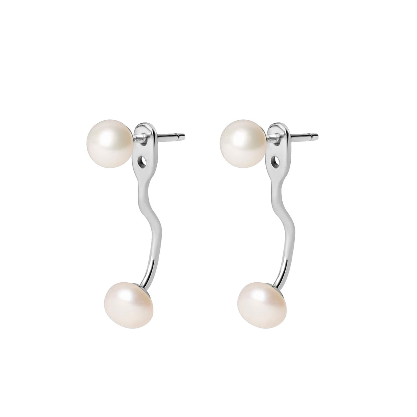 PEARL EAR JACKET EARRINGS - gold or silver