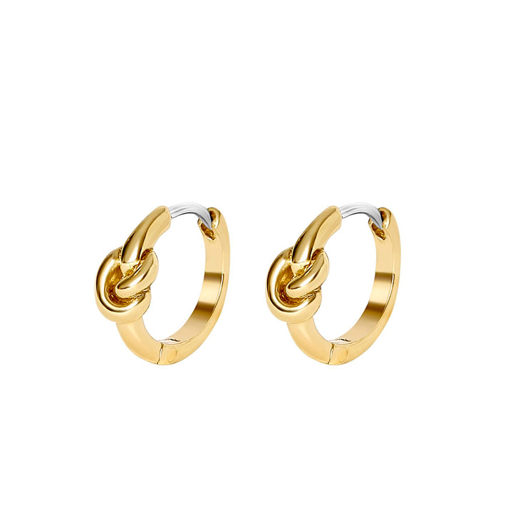 KNOT HALF HOOP EARRINGS - gold or silver