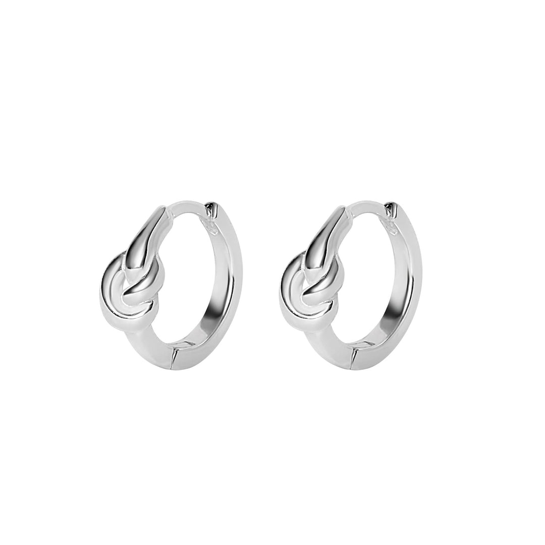 KNOT HALF HOOP EARRINGS - gold or silver