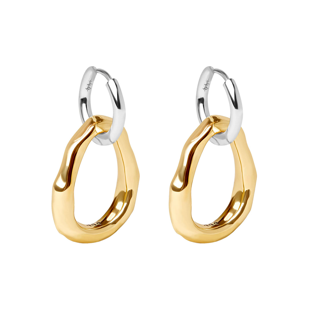 IZZIE DROP HOOP EARRINGS - gold or silver