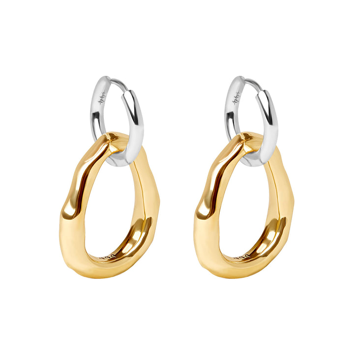 IZZIE DROP HOOP EARRINGS - gold or silver