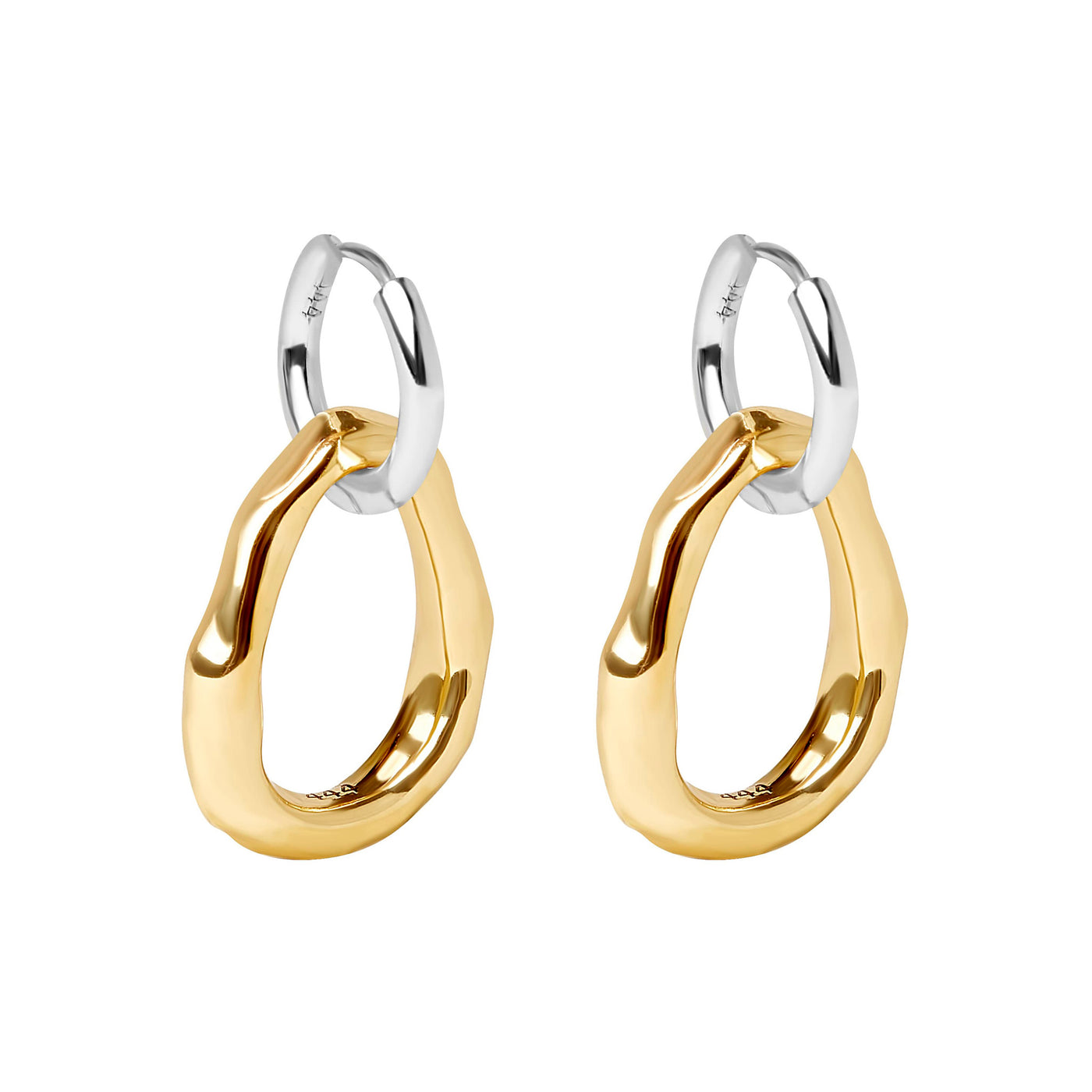 IZZIE DROP HOOP EARRINGS - gold or silver