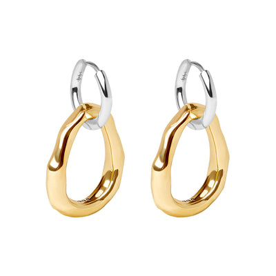 IZZIE DROP HOOP EARRINGS - gold or silver