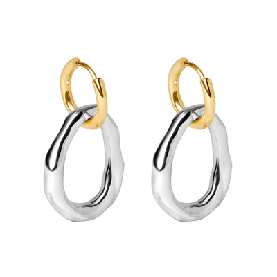 IZZIE DROP HOOP EARRINGS - gold or silver