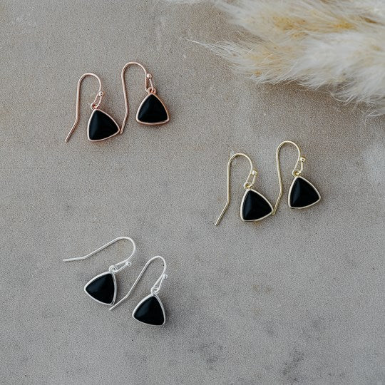 ELSIE EARRINGS - black onyx (gold or silver)