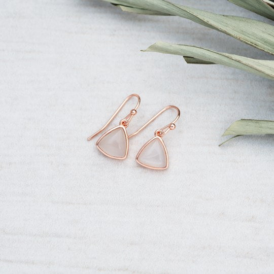 ELSIE EARRINGS - moon stone/rose gold