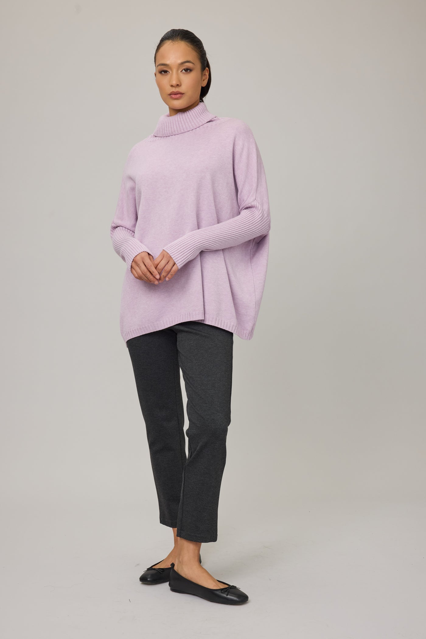 Oversized Turtleneck  Knit Sweater